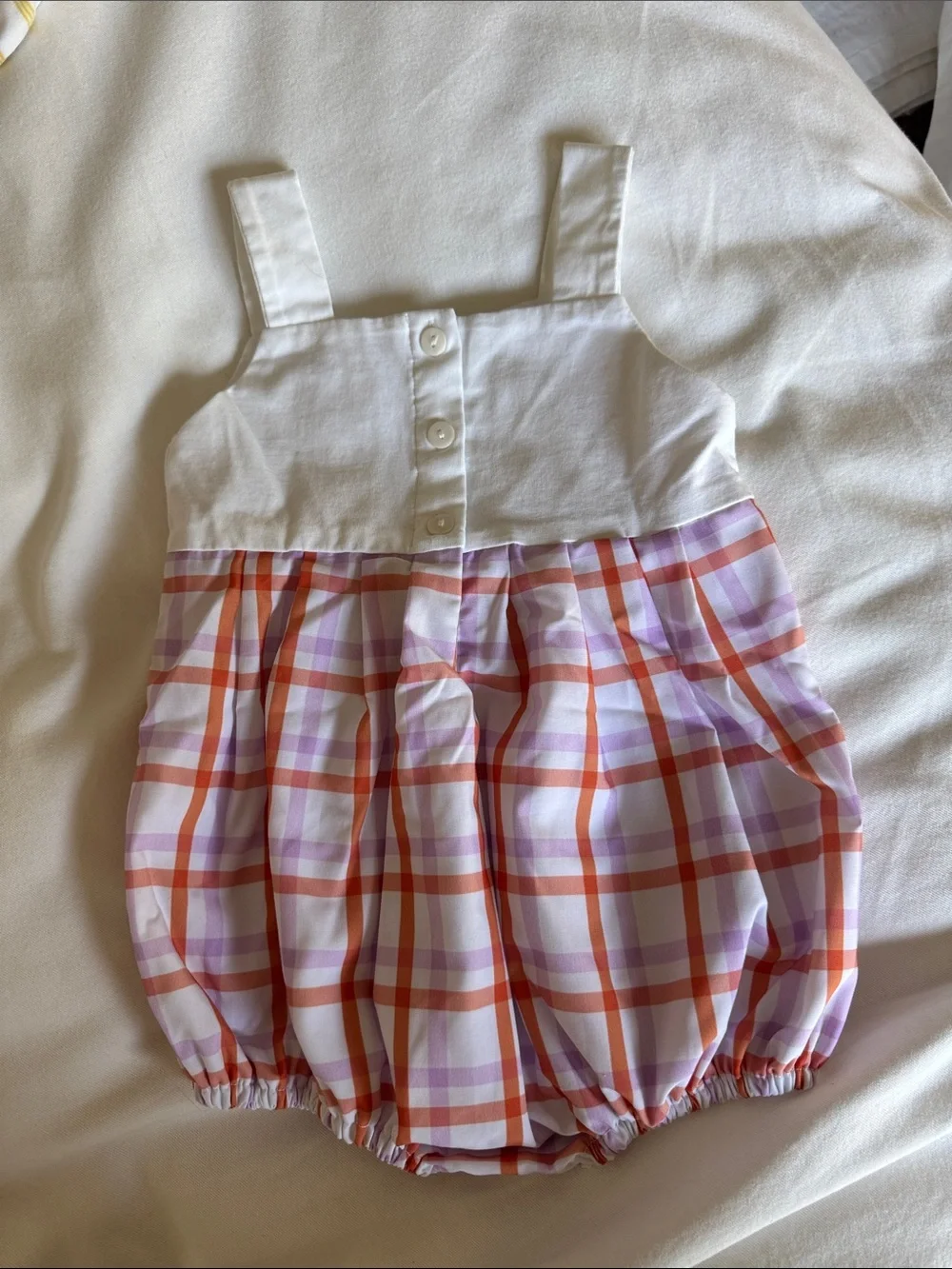 White & Orange Plaid Toddler One-Piece Romper - 'Fight Tigers Fight'